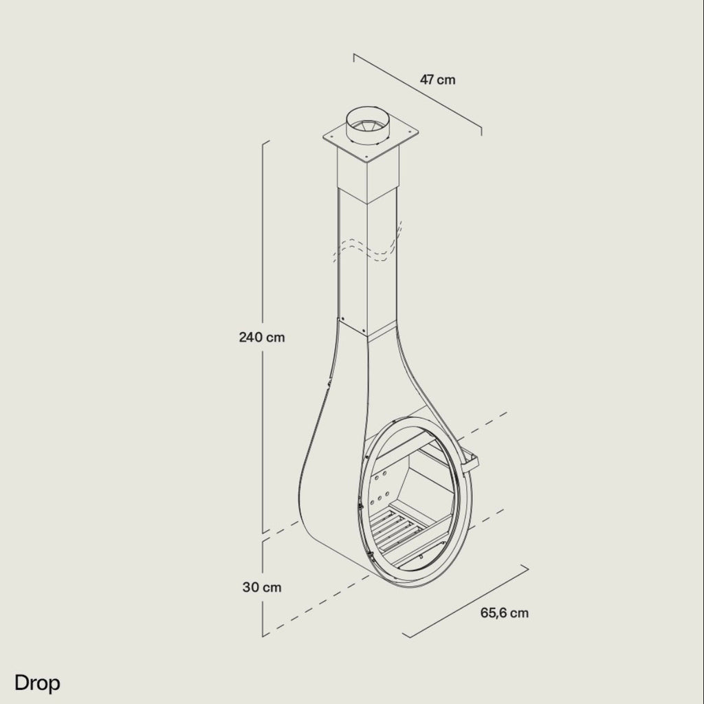 Caminetto Rocal Drop – Camino a legna design da parete | 9,9 kW