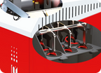 Caldaia a pellet Carinci Eco Power Self Cleaning con scambiatore di calore automatico, immagine che mostra il sistema di scambio termico