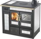 Termostufa a legna Klover Storica K-KP con forno in colore avorio, design elegante e funzionale per riscaldamento e cottura