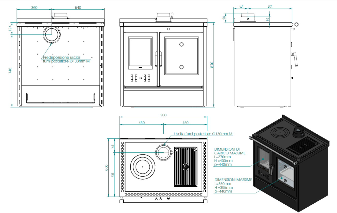 Cucina a Legna Klover Star 90 Country