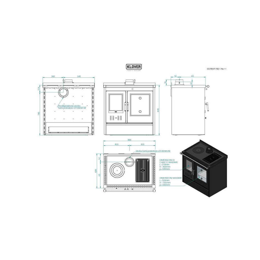 Cucina a Legna Klover Star 90 Maiolica