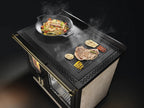 Stufa a legna Klover Star 90 Country con porta in vetro e design classico in colore nero, ideale per riscaldare gli ambienti domestici.