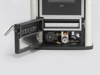 Termostufa a legna Klover Belvedere 20s con porta in vetro e presa d'aria, design moderno e funzionamento efficiente