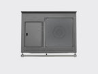 Termostufa a pellet Klover SMART 80 BT con pannello di controllo digitale e tubo di scarico, vista frontale