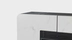 Stufa a pellet Astra 100S Gres di Klover, con pannello frontale in gres e display digitale, visibile in immagine.