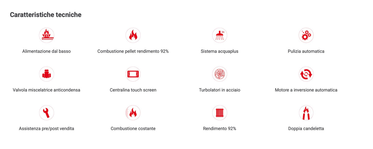 Caldaia a pellet Carinci Eco Power Infinity, immagine di una caldaia moderna e compatta per riscaldamento efficiente.