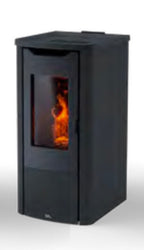 Stufa a pellet Brunale 8 KW di Dielle Stufe con pannello di controllo e design moderno, visibile in immagine
