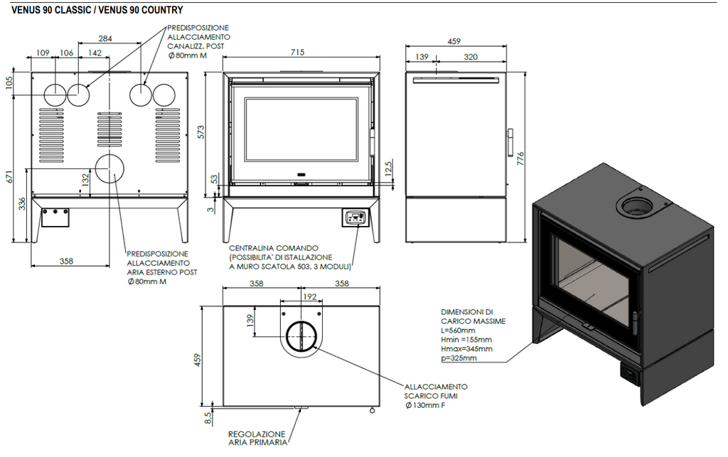 Stufa a Legna Klover Venus Classic