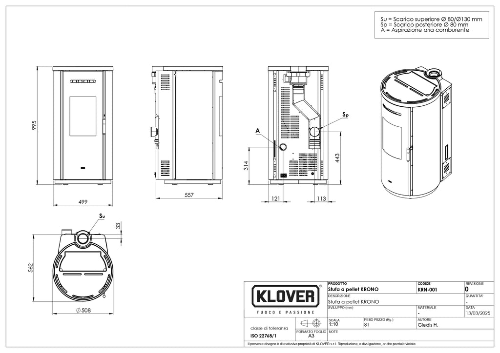 Pellet Stove Klover Krono 80S