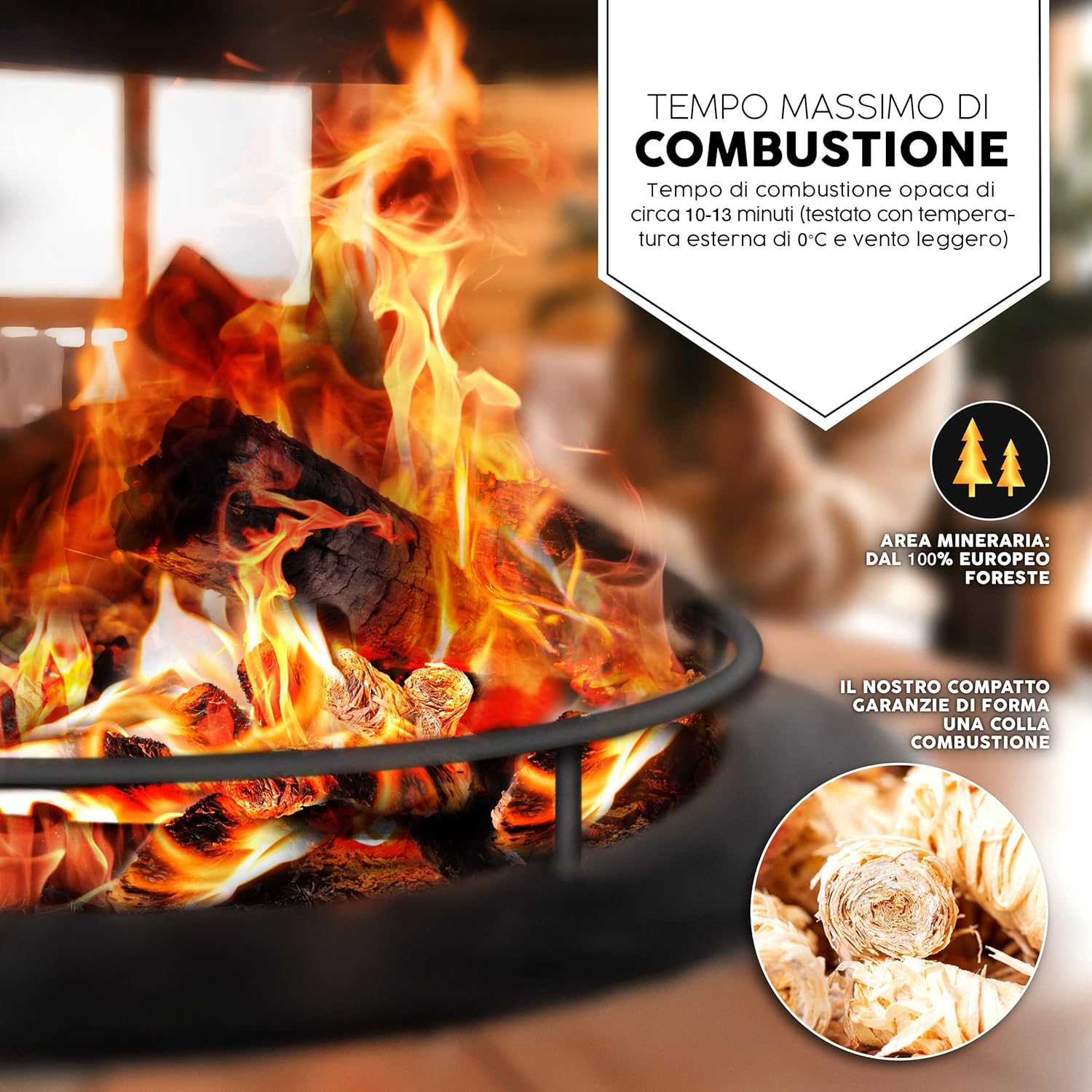 Accendifuoco Bieffe Shop da 1Kg, 80 pezzi, accendini di sicurezza e pratici per il riscaldamento e il camino