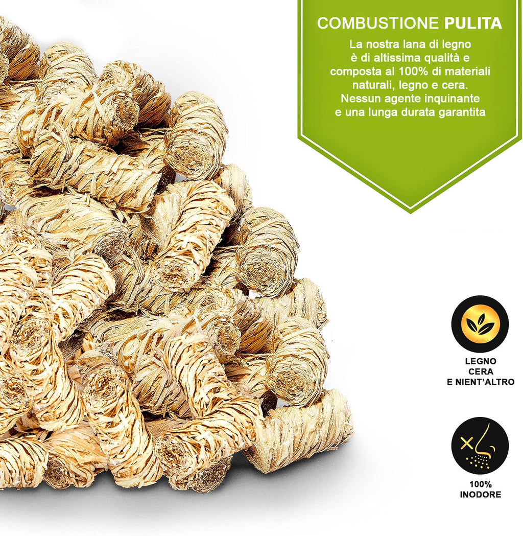 Accendifuoco Bieffe Shop da 1kg con 80 pezzi, accenditore di combustibile per camino e stufa, confezione con accendifuoco in blocchi