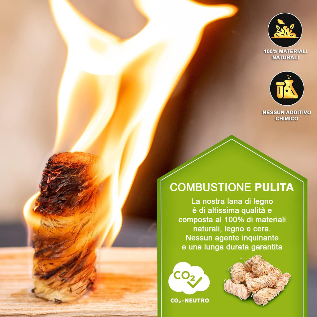 Accendifuoco Bieffe Shop da 1kg con 80 pezzi, accendini di sicurezza per camino e barbecue, in confezione resistente e pratico.