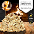 Accendifuoco Bieffe Shop, confezione da 1Kg con 80 pezzi di accendifuoco per barbecue e caminetti