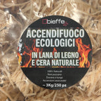 Accendifuoco Bieffe Shop, confezione da 3kg con 250 pezzi di accendifuoco per accendere il camino o stufa.