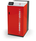 Caldaia a pellet Carinci Eco Power, vista frontale della caldaia per riscaldamento con design compatto e pannello di controllo.