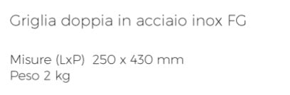 Griglia in acciaio inox Fògher, accessorio per barbecue, con superficie piatta e manico resistente, ideale per grigliare.