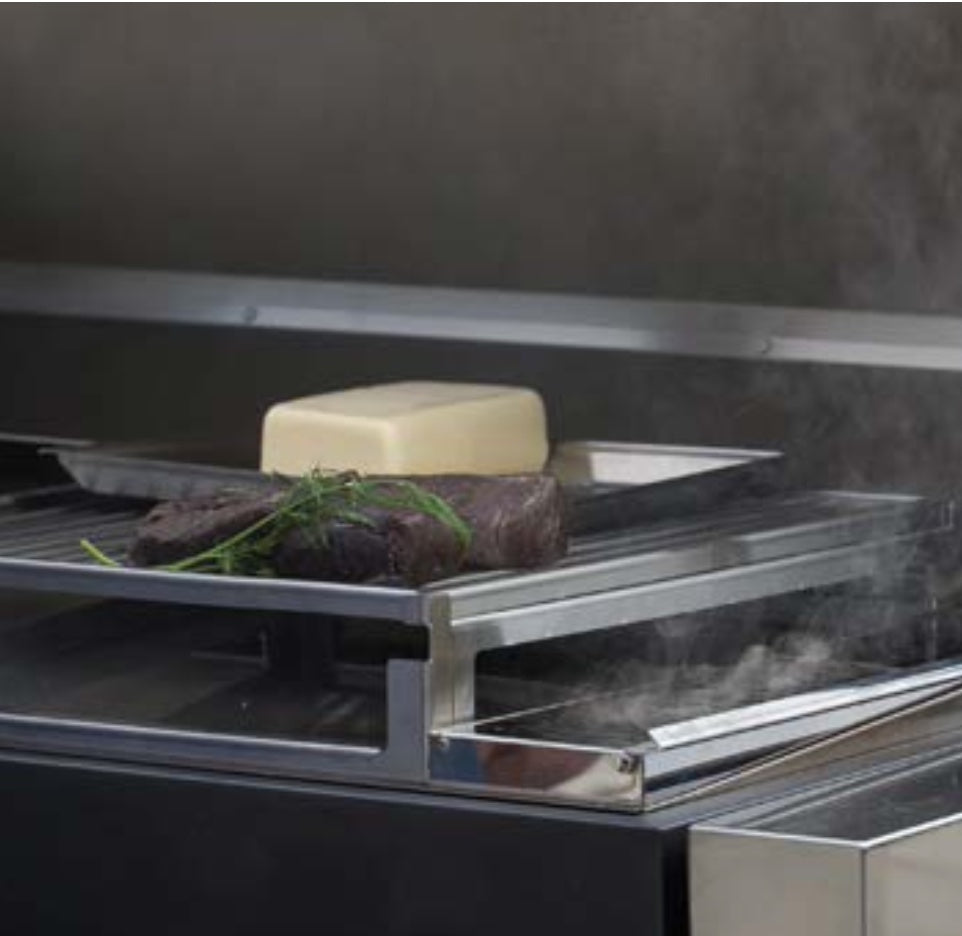 Kit accessori per BBQ Fògher con strumenti per cottura indiretta e affumicatura, in acciaio inox, per barbecue all'aperto