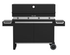 Barbecue a gas Fògher FGA 1000 FO con carrello, in acciaio inox, con piano di cottura e griglia in metallo, ideale per esterni.