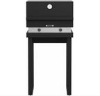 Barbecue a gas Fògher FGA 500 FO con gambe, griglia in acciaio e piano di cottura in metallo, ideale per grigliate all'aperto.