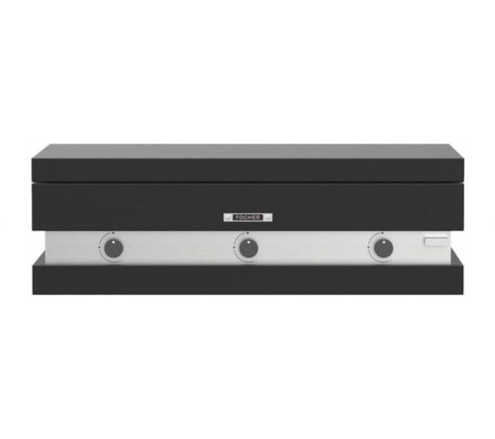 Barbecue a gas Fògher FGA 750 da appoggio, barbecue a gas metano con piani di cottura e griglia in acciaio inox.