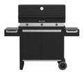 Barbecue a gas Fògher FGA 750 FO con carrello, piano di cottura in metano e griglia in acciaio per barbecue all'aperto.