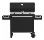 Barbecue a gas Fògher FGA 750 FO con carrello, piano di cottura in metano e griglia in acciaio per barbecue all'aperto.