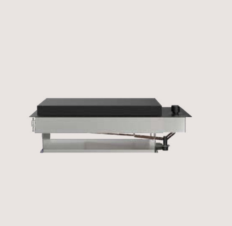 Barbecue a gas Fògher FGB 500 da incasso, con piani di cottura e controlli, ideale per cucina esterna moderna.