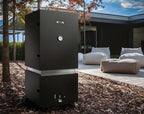 Affumicatore Fògher WS 450, barbecue a legna in acciaio, con coperchio e supporto, ideale per cotture all'aperto.