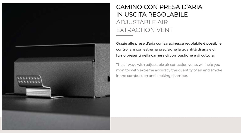 Barbecue a legna Fògher WS 450 con affumicatore integrato, struttura robusta in acciaio per cotture all'aperto.
