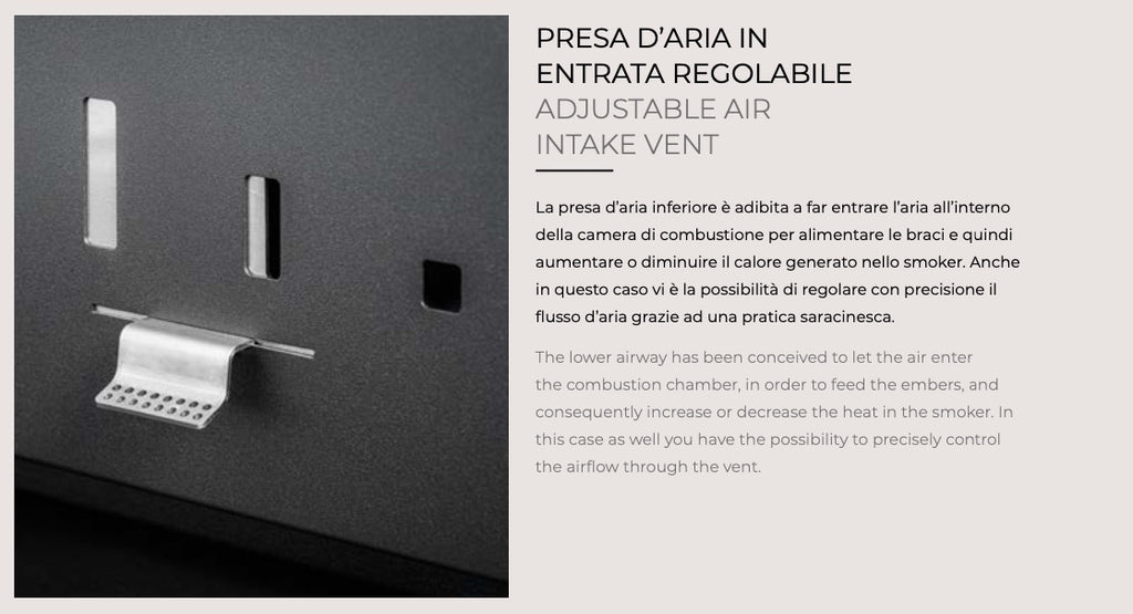 Affumicatore Fògher WS 450, barbecue a legna in acciaio con coperchio e manici, ideale per cotture all'aperto.