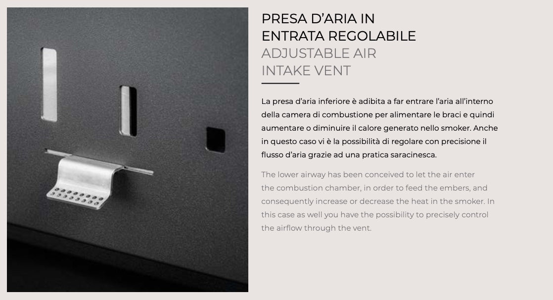Affumicatore Fògher WS 450, barbecue a legna in acciaio con coperchio e manici, ideale per cotture all'aperto.