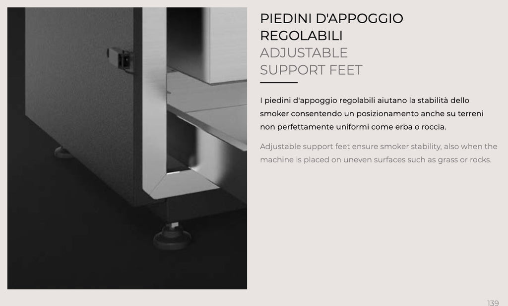 Affumicatore Fògher WS 450, barbecue a legna in acciaio con coperchio e manici, ideale per cotture all'aperto in giardino