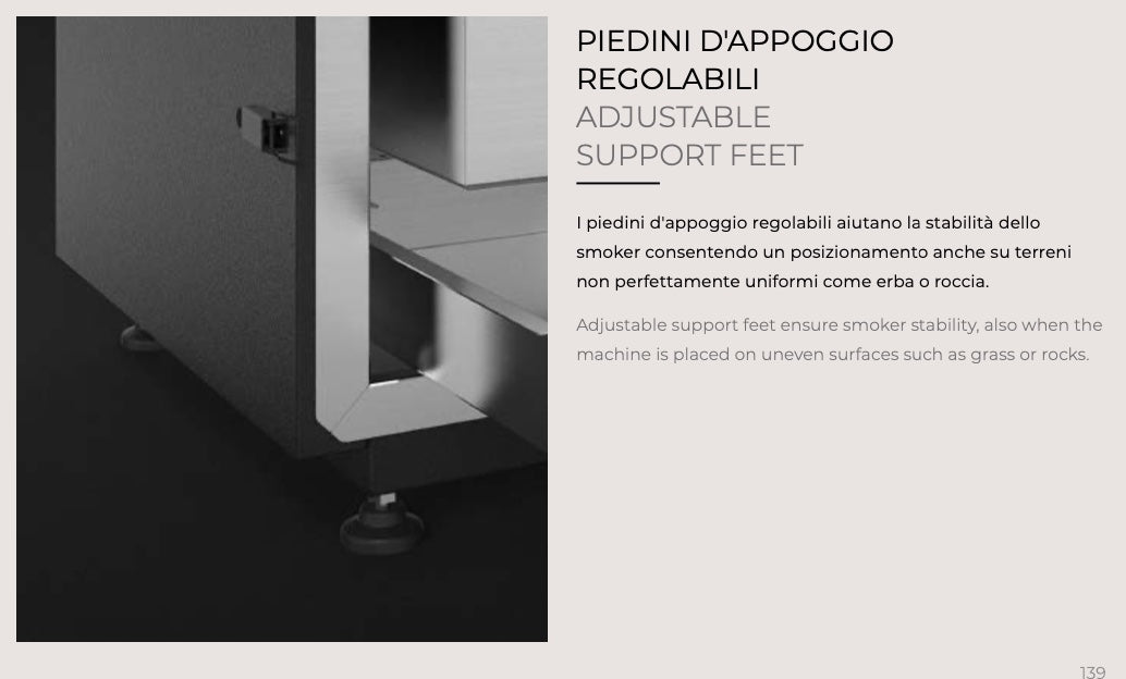 Affumicatore Fògher WS 450, barbecue a legna in acciaio con coperchio e manici, ideale per cotture all'aperto in giardino