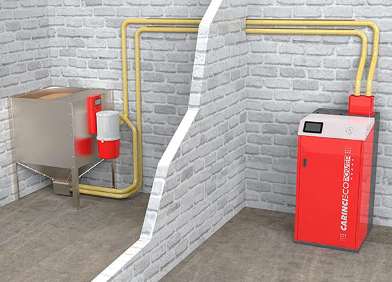 Kit di componenti per caldaia a pellet Carinci Eco Power Infinity, sistema di riscaldamento efficiente e compatto
