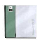 Caldaia a pellet Klover Ecompact 270s con display digitale e corpo compatto, vista frontale.