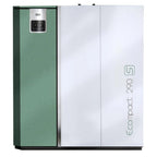 Caldaia a pellet Klover Ecompact 290s, vista frontale con display e struttura compatta.