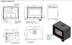 Caminetto a legna Klover Starbox Up con design moderno e struttura in acciaio, visibile con porta e pannello frontale in vista