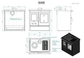 Stufa a legna Klover Star 90 Classic con porta in vetro e design classico, ideale per riscaldare ambienti domestici.