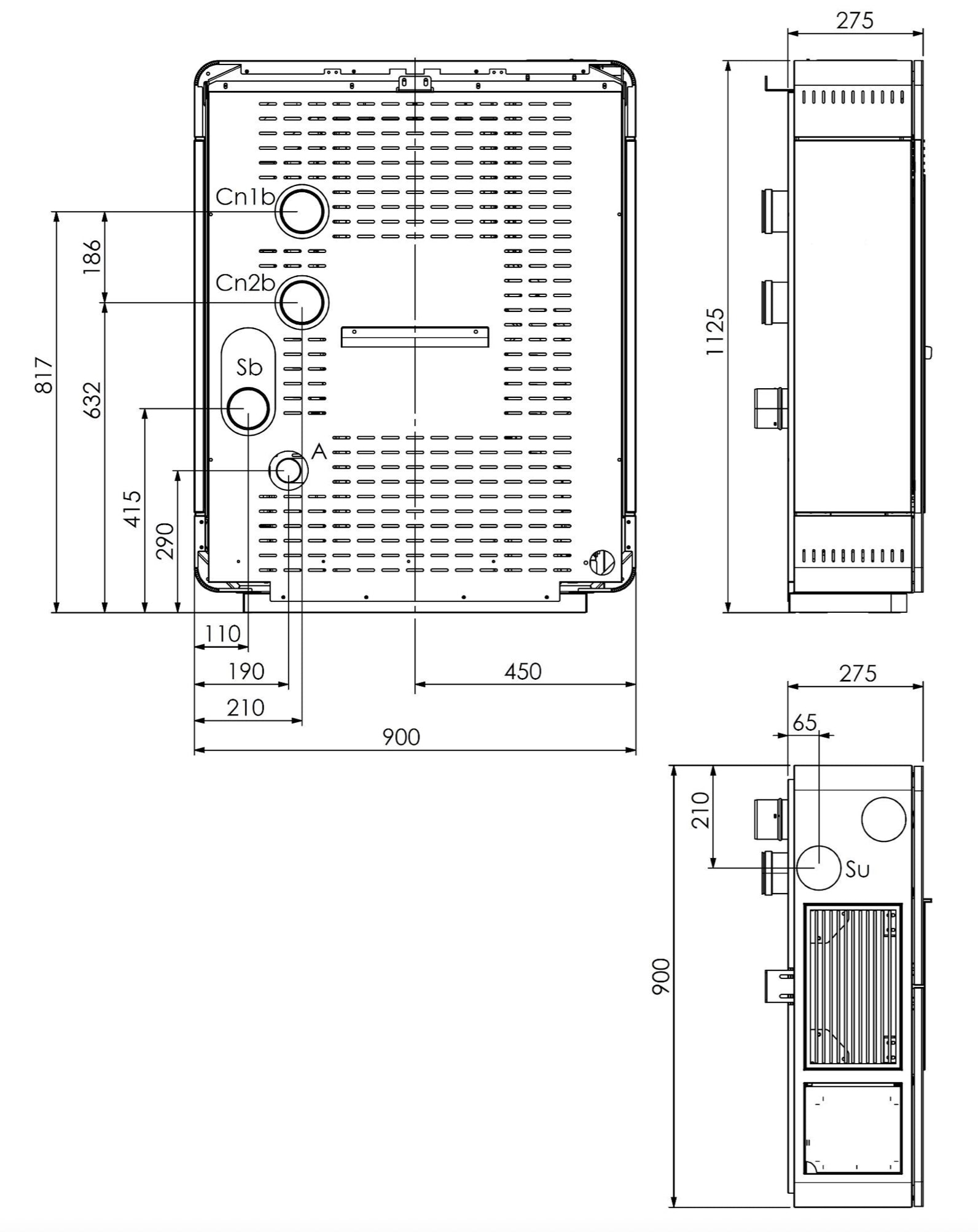 Stufa a pellet Astra Multi-Air Klover con rivestimento in gres, vista frontale con apertura e dettagli del design.