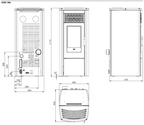 Stufa a pellet Klover Aura 100s AIR con design moderno e schermo digitale, visibile in questa immagine.
