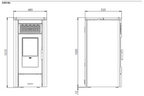 Stufa a pellet Klover Aura 80s AIR con design moderno e dettagli visibili, perfetta per riscaldare la casa con stile.