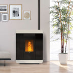 Stufa a pellet Klover Diva Air con design moderno e display digitale, visibile in immagine.