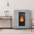 Stufa a pellet Klover Diva Total Stone con rivestimento in pietra, design elegante e moderna per riscaldamento domestico.