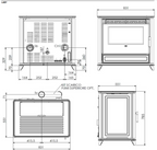 Stufa a pellet Klover Lady Air, moderna con design elegante, vista frontale con porta in vetro e pannello di controllo.