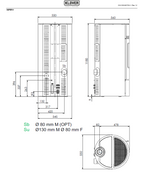 Stufa a pellet Klover Super 9 Air con pannello frontale e uscita fumi, design moderno e compatto per riscaldamento domestico