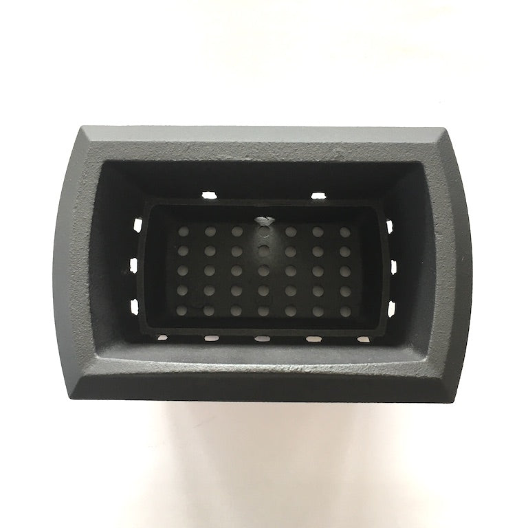 Braciere grande Piazzetta, accessori e ricambi per caminetto, in metallo nero con manici robusti e superficie resistente.