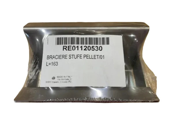 Braciere Piazzetta L=163, accessori e ricambi, in acciaio con manico resistente, per caminetti e stufe a pellet.