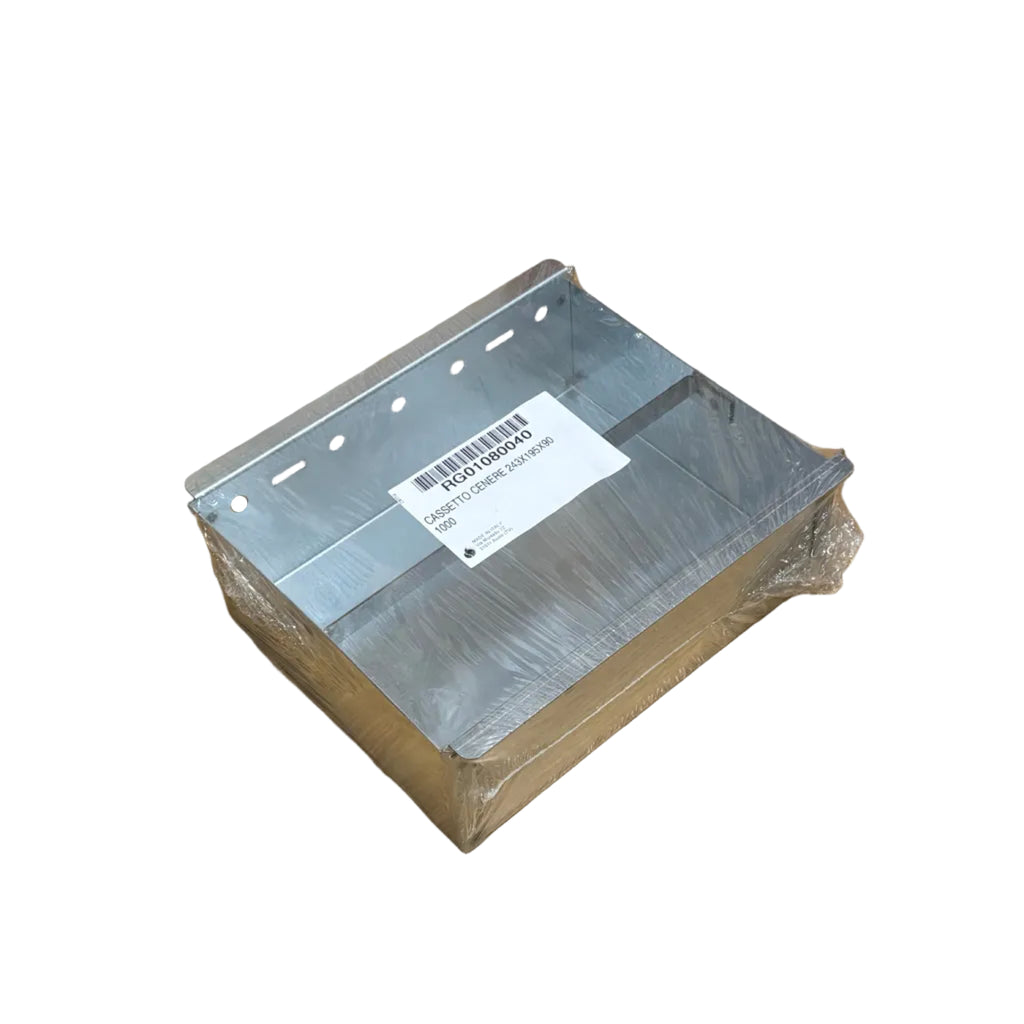 Vaschetta cenere Piazzetta serie MA, accessori e ricambi per stufe, in metallo con bordo rialzato, compatibile con modelli Piazzetta.