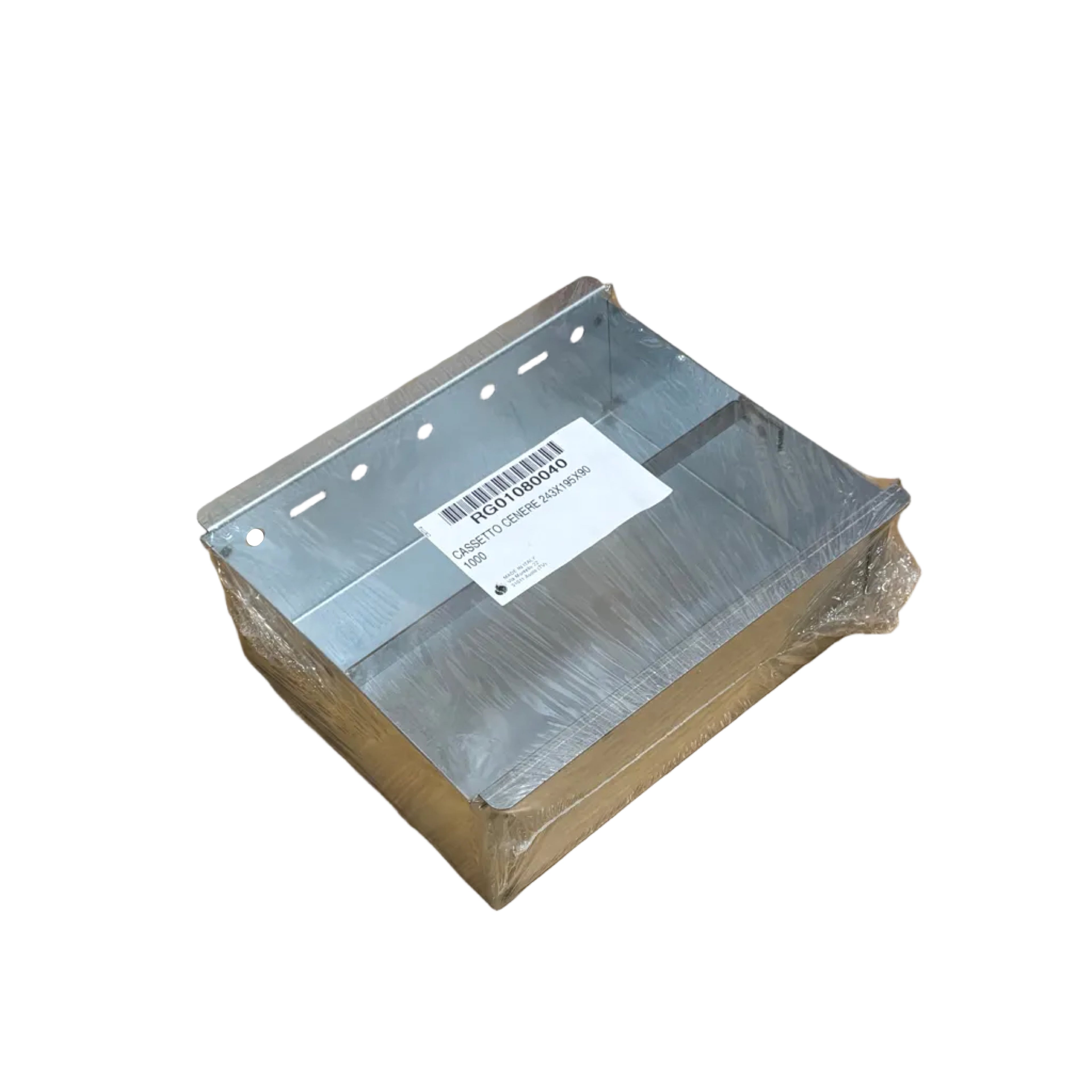 Vaschetta cenere Piazzetta serie MA, accessori e ricambi per stufe, in metallo con bordo rialzato, compatibile con modelli Piazzetta.