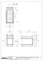 Caminetto a gas Piazzetta Bellfires Room Divider Medium 3, design elegante con porta in vetro e finiture moderne.